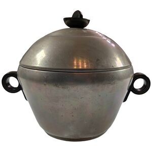 Vintage Enterprise Aluminum Steamer Pot Basket Dome Lid 8.5" Black Handles